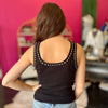 Black Whipstich Ribbed Tank