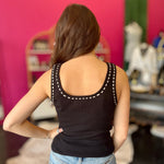 Black Whipstich Ribbed Tank