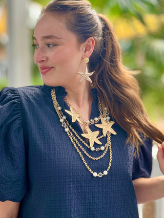 Starfish Maiden Gold Charm Necklace
