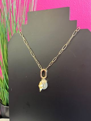 Coastal Cutie Gold Charm Necklace