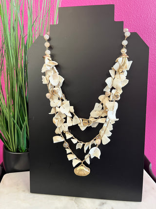 Gold SeaShell & Natural Shell Layered Necklace