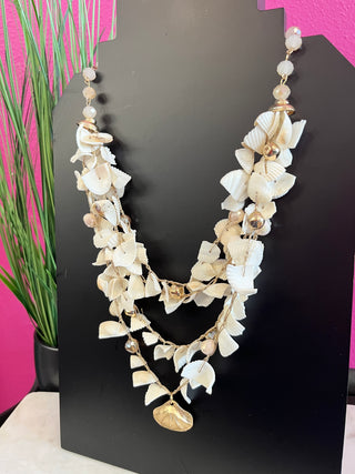 Gold SeaShell & Natural Shell Layered Necklace