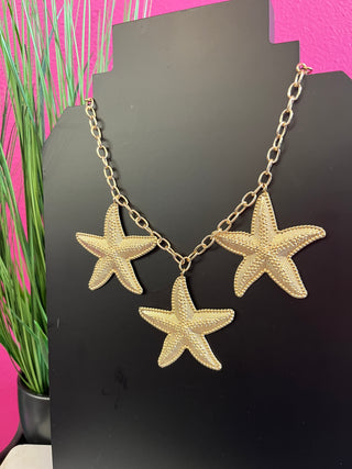 Starfish Maiden Gold Charm Necklace
