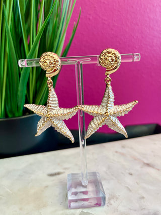 Gold  Starfish Earrings