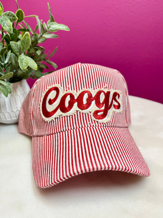 Coogs Red Striped Baseball Hat
