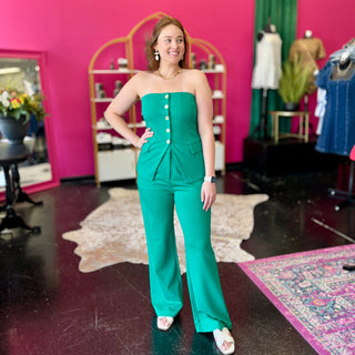 Kelly Green Wide Leg Pants