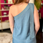 Denim Blue 1 Shoulder Top