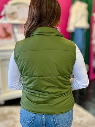 Steph Olive Puff Vest
