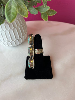 Turquoise 3 Stone Long Ring