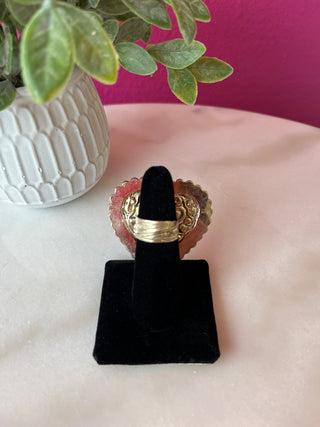 Lapis Large Heart Ring