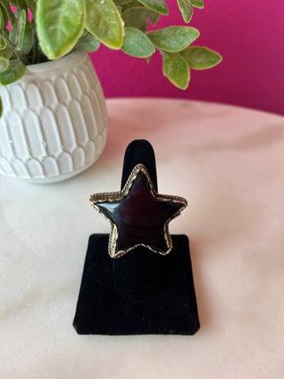 Black Onyx Star Ring