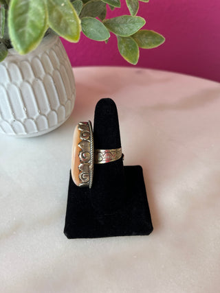 Pink Quartz Stone Silver Ring