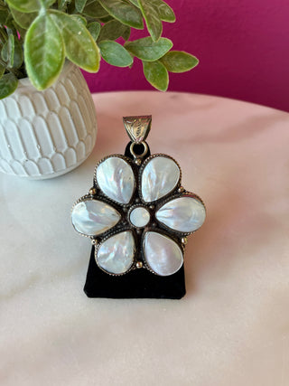 Mother of Pearl Large Flower Pendant