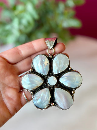 Mother of Pearl Large Flower Pendant