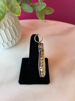 Bone Horseshoe Lg Silver Pendant