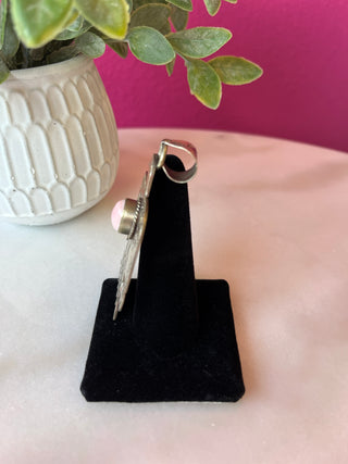 Pink Conch Silver Thunderbird Silver Pendant