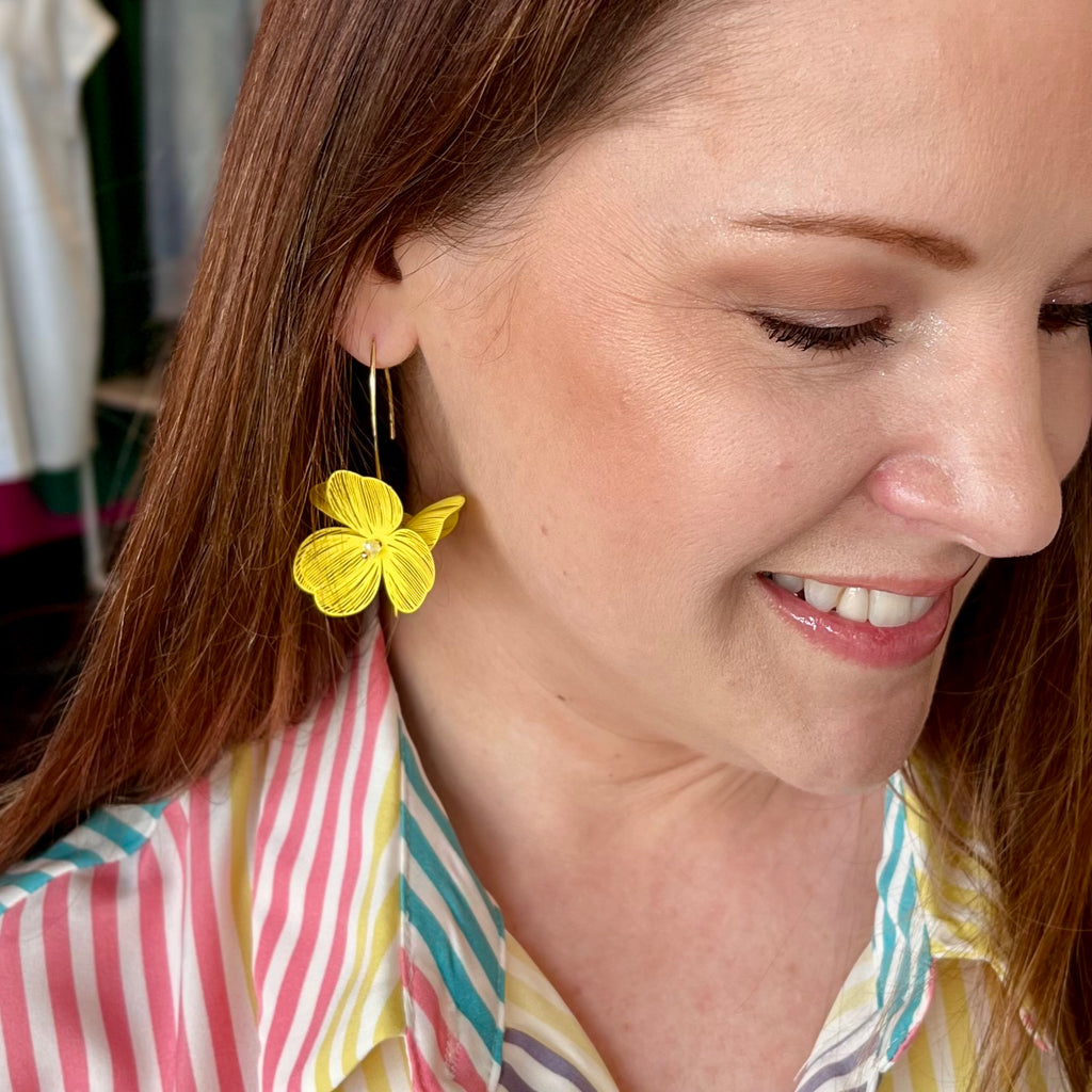Yellow 3D Flower Earring