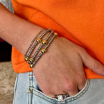 Silver & Gold Big Bead Bracelet
