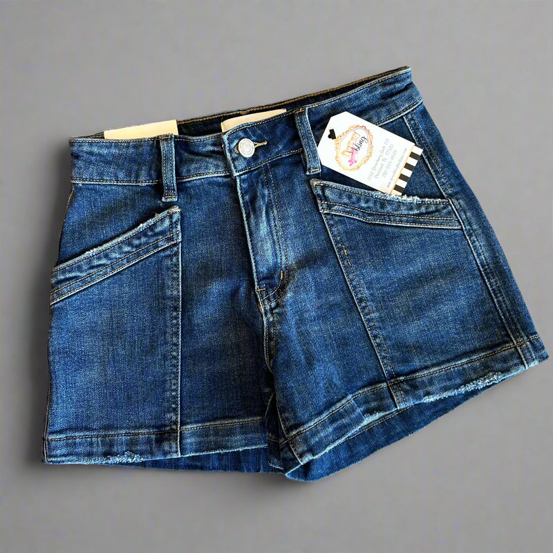 Sugar Dark Denim Utility Shorts
