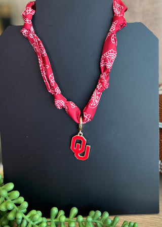 Oklahoma Sooners Scarf Necklace