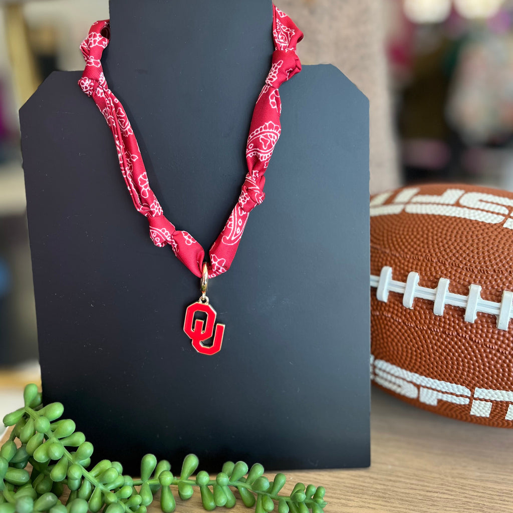 Oklahoma Sooners Scarf Necklace