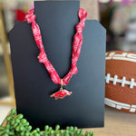 Arkanasas Razorback Scarf Necklace