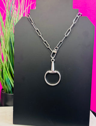 Silver Large Horsebit Chain Necklace