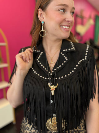 Gold CowSkull Boho Necklace