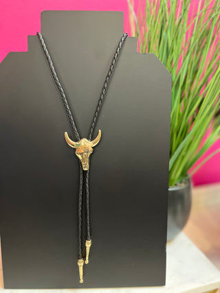 Gold CowSkull Boho Necklace