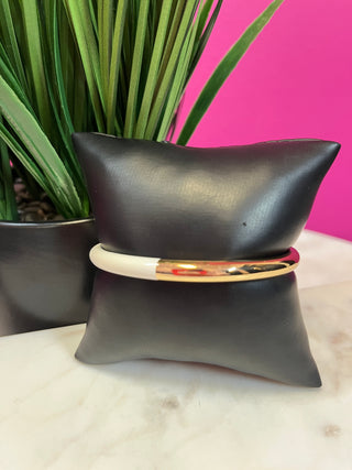 Ivory & Gold Color Block Bangle