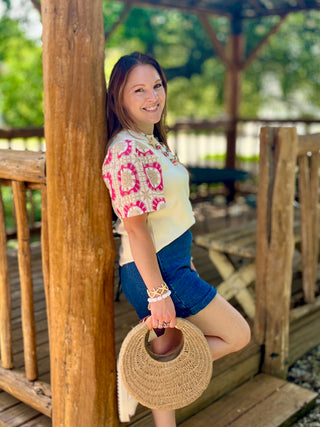 Round Woven Straw Purse