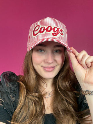 Coogs Red Striped Baseball Hat