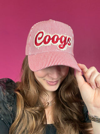 Coogs Red Striped Baseball Hat