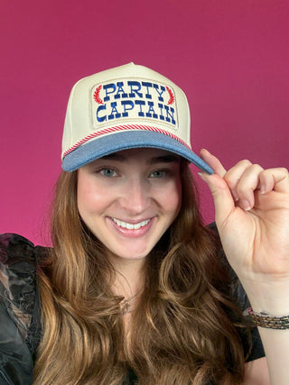 Party Captain Denim Baseball Hat