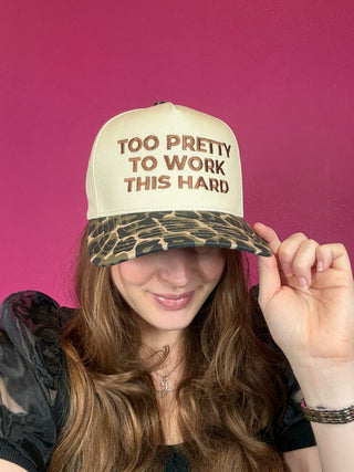 Leopard Too Pretty Embroidery Baseball Hat