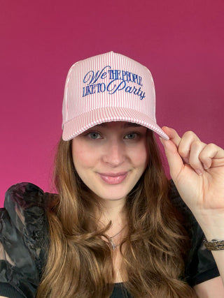 We The People Pink Embroidery Baseball Hat