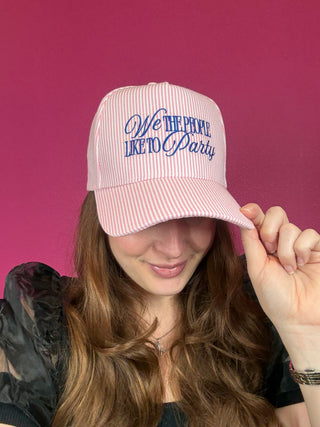 We The People Pink Embroidery Baseball Hat