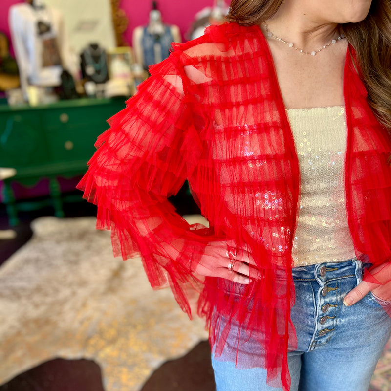 Frilly Girl Red Jacket