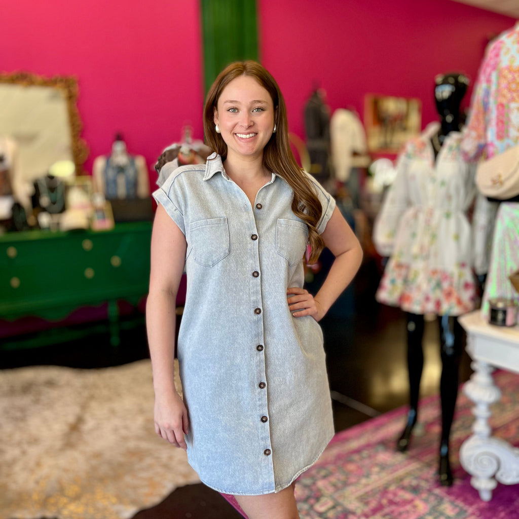 Julie Blue Denim Shirt Dress