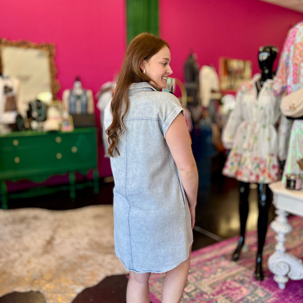 Julie Blue Denim Shirt Dress