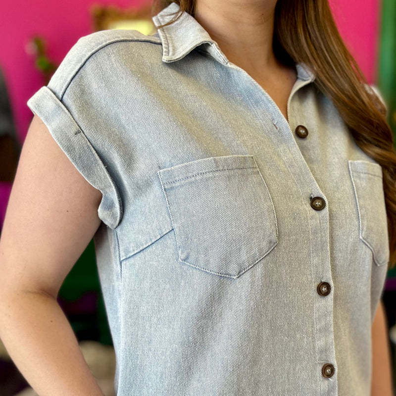 Julie Blue Denim Shirt Dress