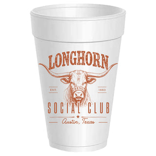 Longhorn Social Club Styrofoam Cups