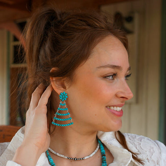 Turq Layered Bar Earring