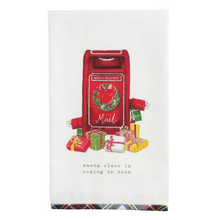 Santa is Coming Tea Towel