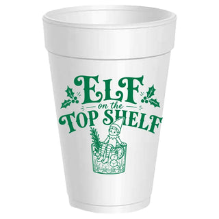 Elf On Top Shelf Styrofoam Cups