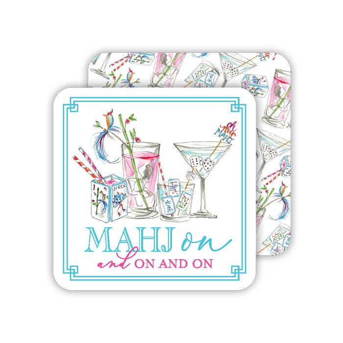 Mahjong Cocktails Square Coaster Set