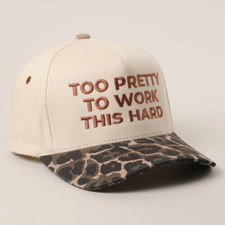 Leopard Too Pretty Embroidery Baseball Hat