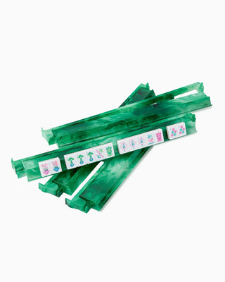 Agate Green Rack & Pusher Mahjong Set