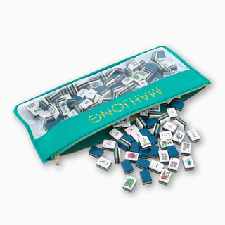 Aqua Bamboo Mahjong Storage Bag
