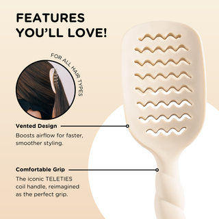 Teleties Tan Vented Hair Brush